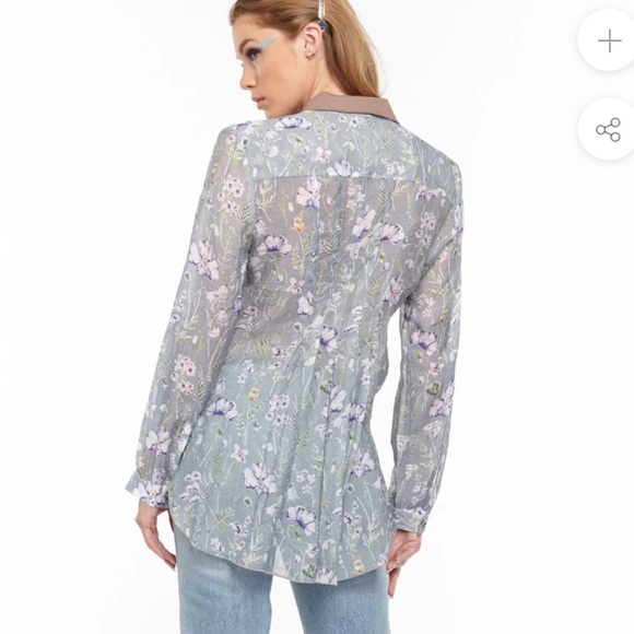 Aratta Silent Journey Embroidered Floral Timeless Shirt Size XL - Picture 8 of 16